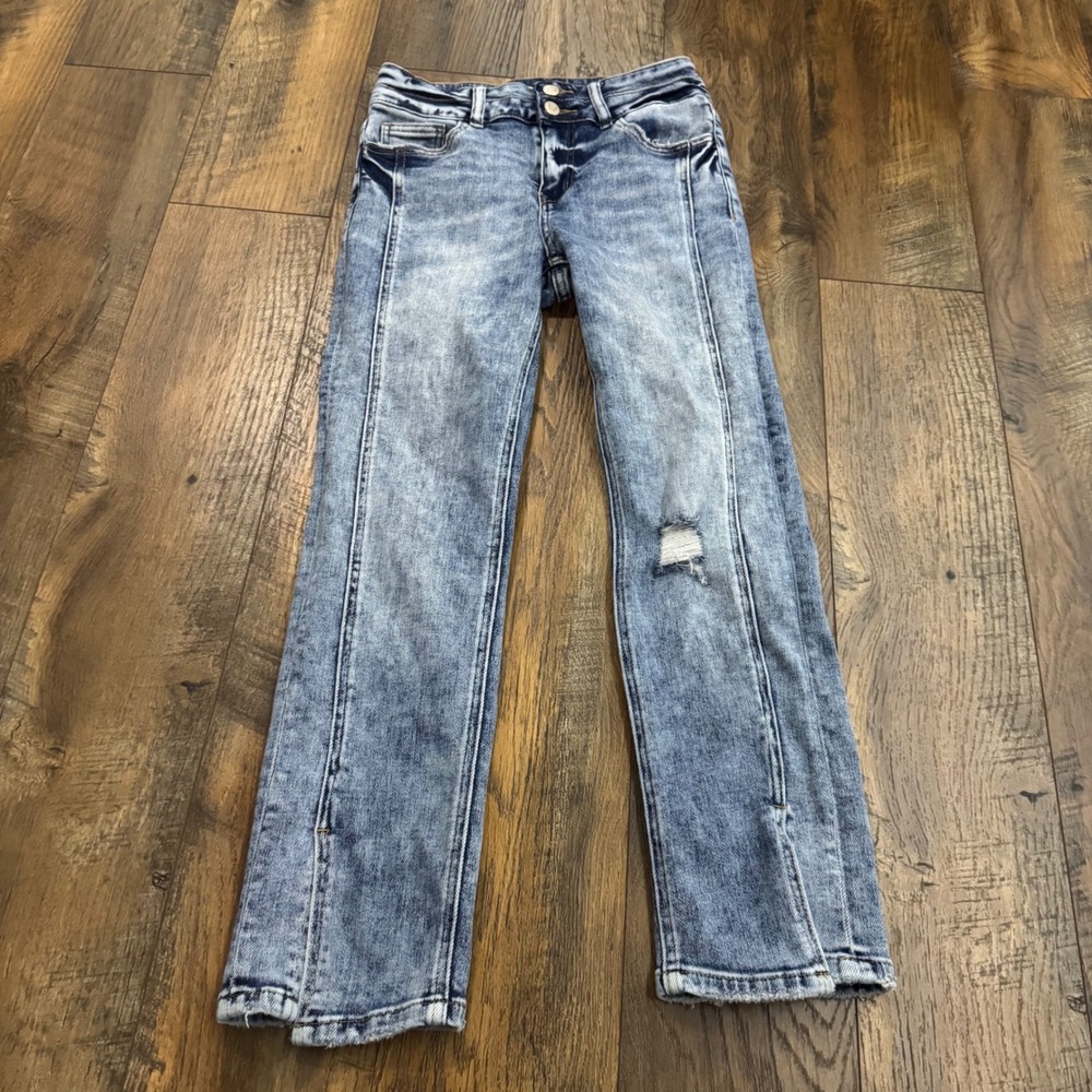 Vervet Los Angeles High Rise Straight Leg Distressed Acid Wash Jeans Size 26